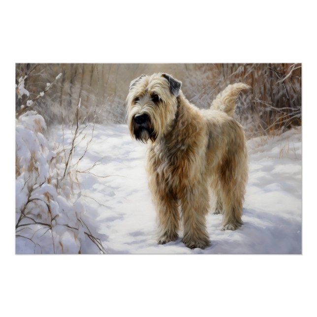 Poster Tenter Wheaten Qu'il neige Noël (Devant)