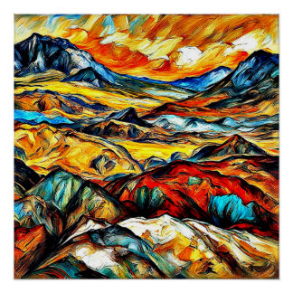 Poster Terrain rocheux