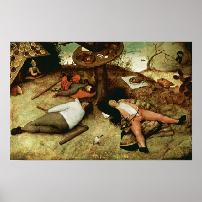 Poster Terre de Cockaigne par Pieter Bruegel l'Ancien (Devant)