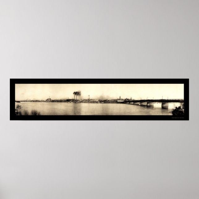 Poster Terre Haute Bridge Photo 1913 (Devant)