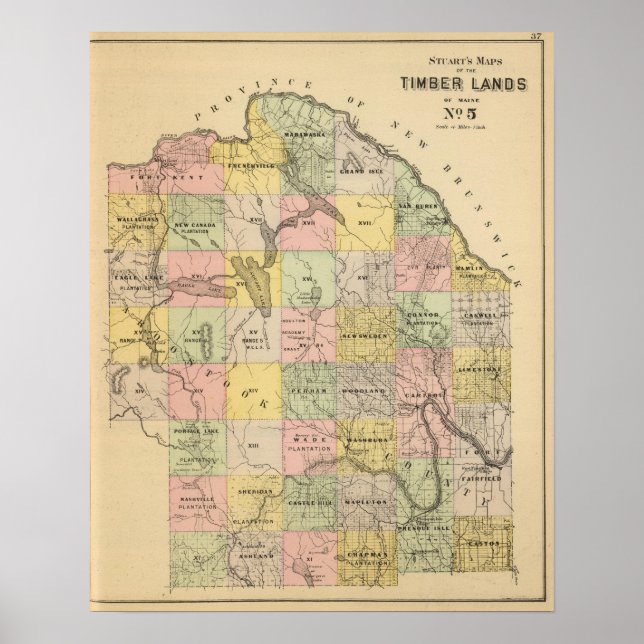 Poster Terres en bois 5 Carte Atlas (Devant)