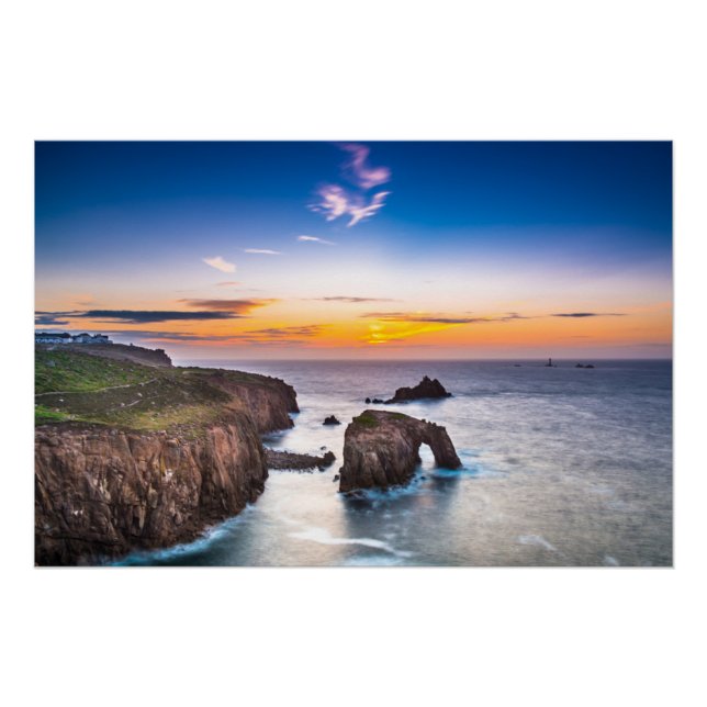 Poster Terres Fin coucher de soleil Enneys Dodnan Chevali (Devant)