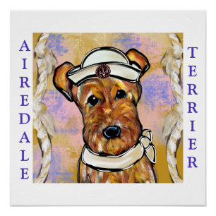 POSTER TERRIER AIREDALE  