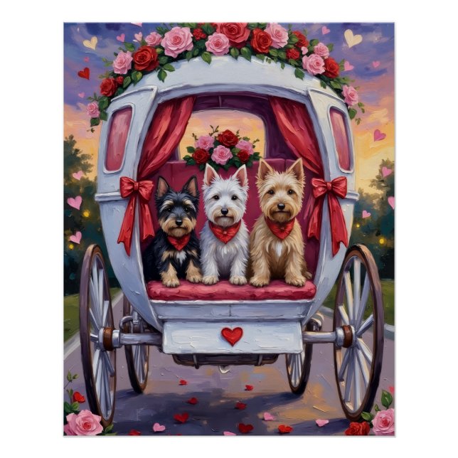 Poster Terrier Écossais Saint-Valentin (Devant)