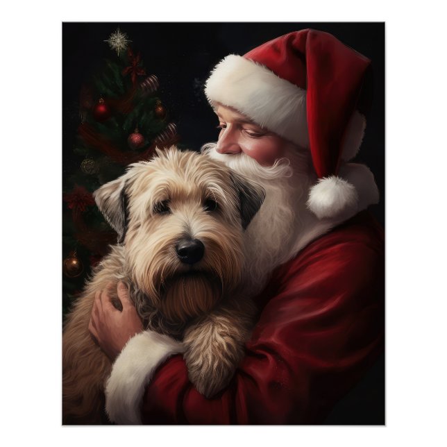 Poster Terrier Wheaton avec le Père Noël Noël Festif (Devant)
