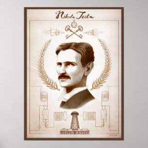 Poster Tesla 18 x 24 pouces