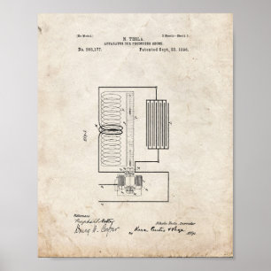 Poster Tesla Apparatus For Producing Ozone Patent - Old L