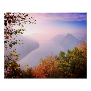 Poster Tessin, Suisse : Vue depuis Monte Bre