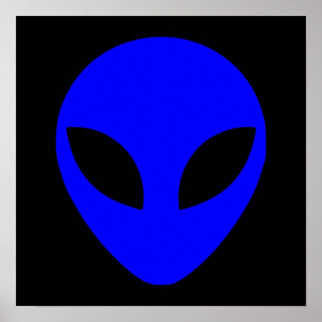 Poster Tête Alien bleue (Devant)