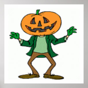 POSTER TÊTE CITROUILLE HALLOWEEN
