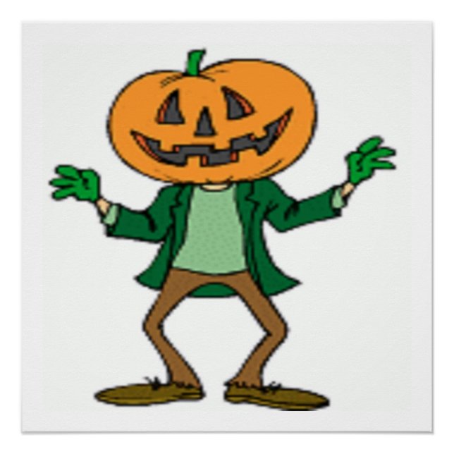 POSTER TÊTE CITROUILLE HALLOWEEN (Devant)