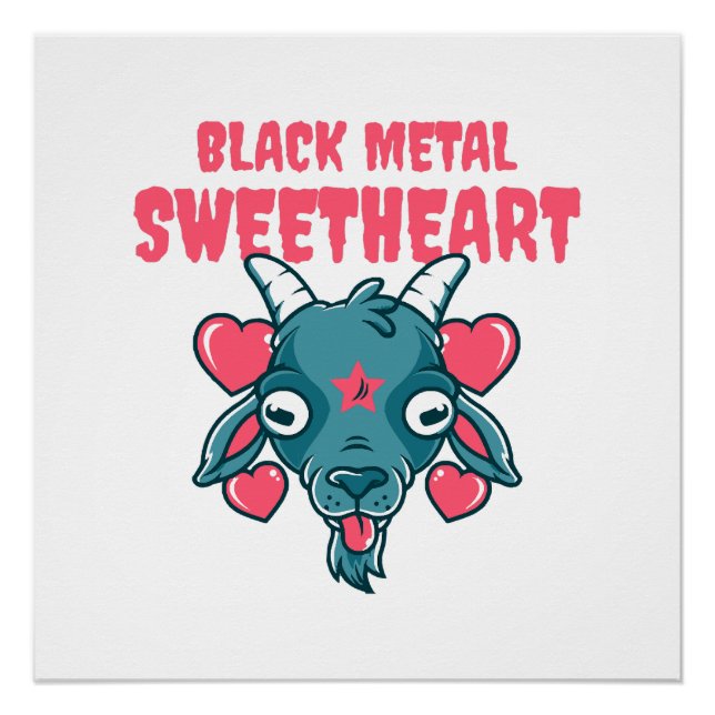 Poster tête de chèvre mignonne baphomet (Devant)