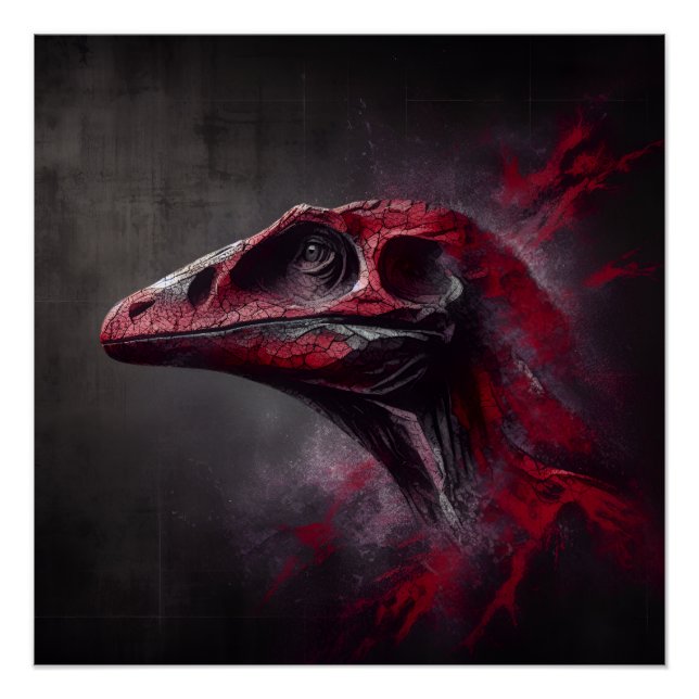 Poster Tête de dinosaure disparue (Devant)