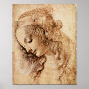 Poster Tête de femme par Leonardo da Vinci