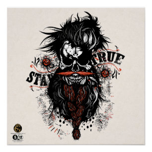 Poster Tête de mort hipster skulls stay true