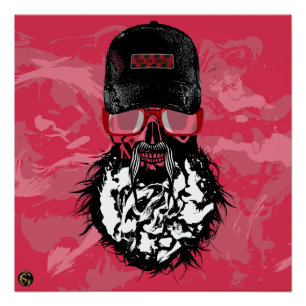 Poster Tête de mort punk hipster G-skulls crâne hell