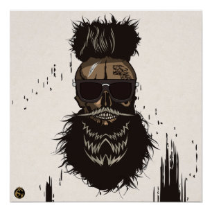 Poster Tête de mort punk hipster G-skulls crâne panthere