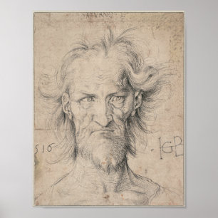 Poster Tête du Vieux Homme à Portée (Saturne) par Durer