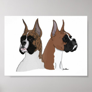 Poster Têtes de boxeur en art numérique sur l'affiche