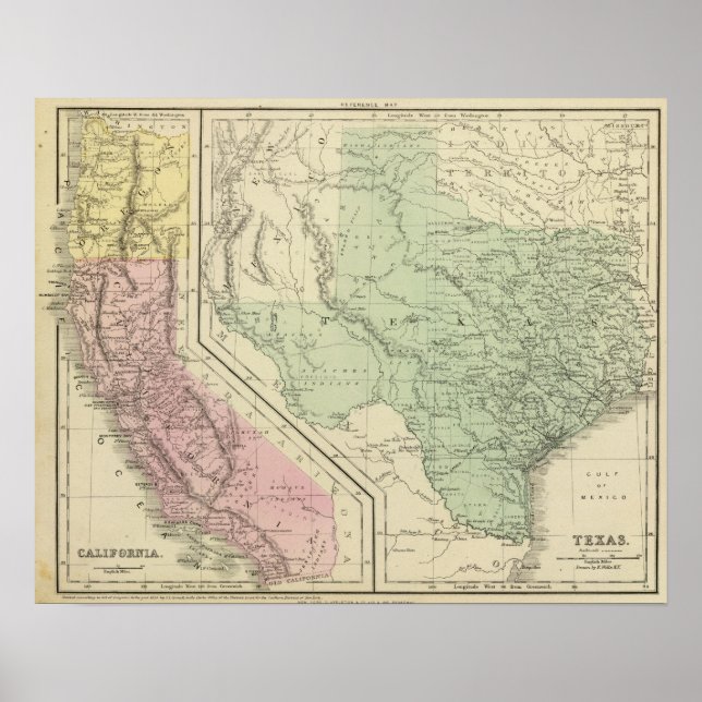 Poster Texas, Californie (Devant)
