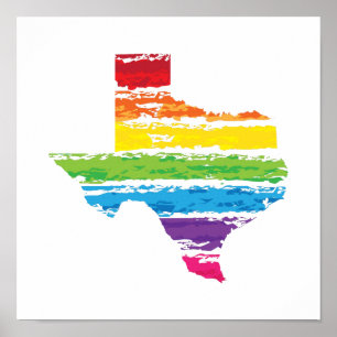 Poster texas color strokes