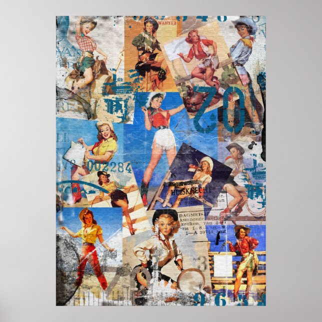 Poster Texas Eclectique : Collection de cow-girl Vintage  (Devant)