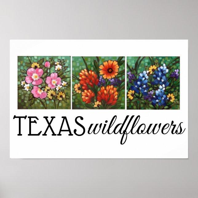 Poster "Texas Fleurs sauvages" 16,5 po x 11 po (Devant)