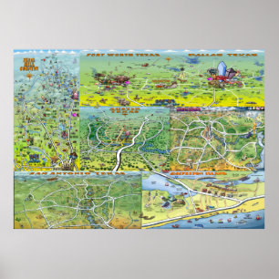 Poster Texas Fun Maps