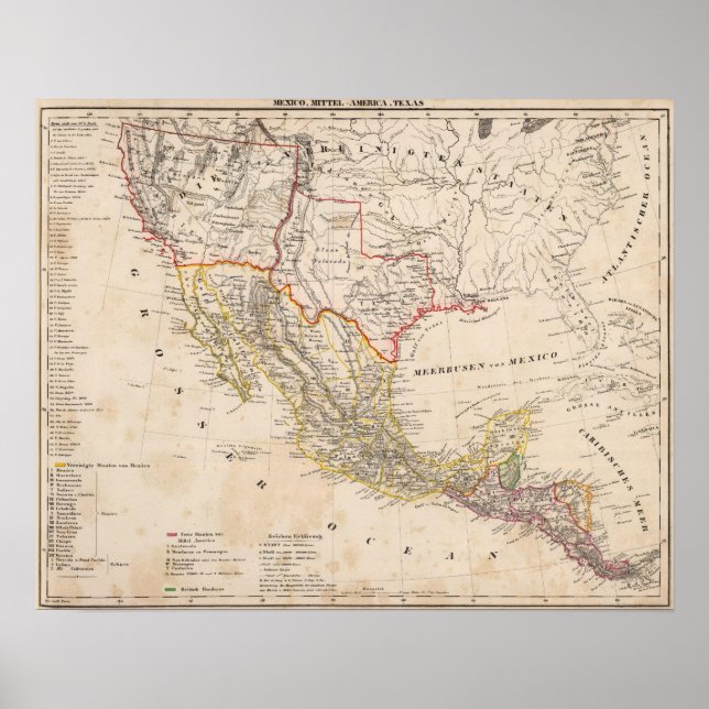 Poster Texas, Mexique (Devant)