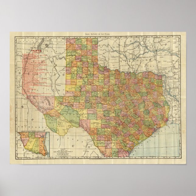 Poster Texas par Rand McNally (Devant)
