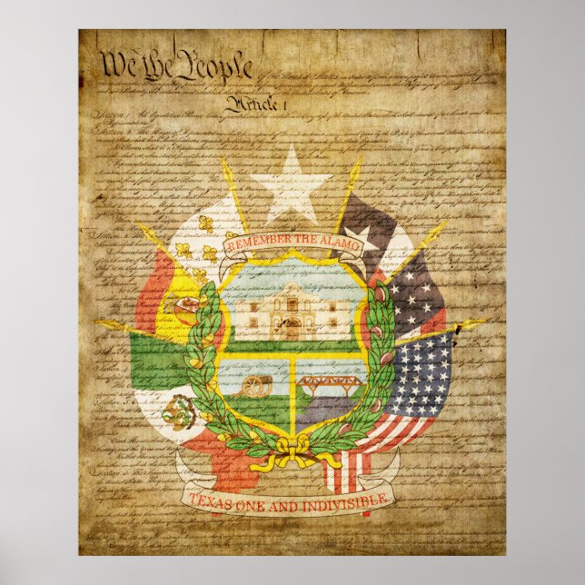 Poster Texas State Seal Reverse (Devant)