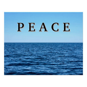 Poster Texte PAIX Sur Blue Lake Michigan