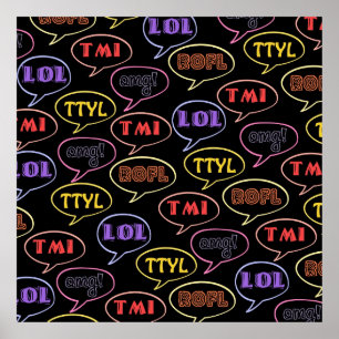 Poster Texter des abréviations Conception brillante