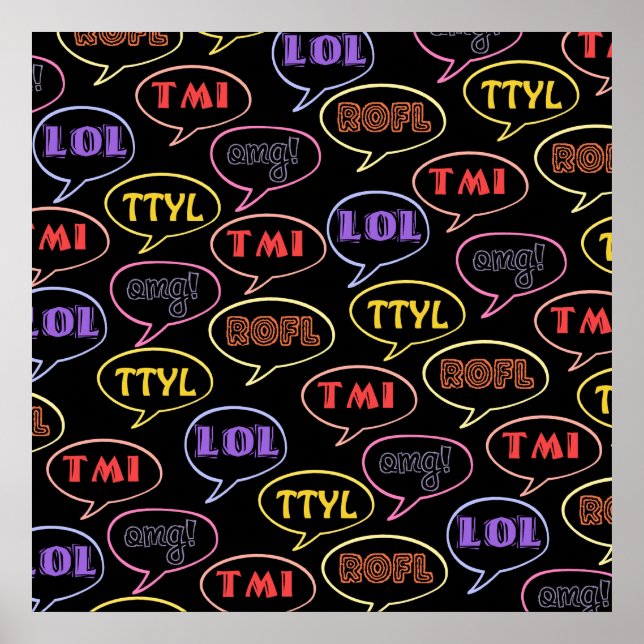 Poster Texter des abréviations Conception brillante (Devant)