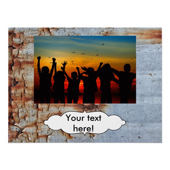 Poster Texture de peinture d'épluchage (Devant)