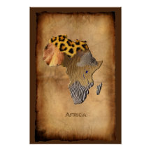 Textures animales sauvages CARTE DE L'AFRIQUE