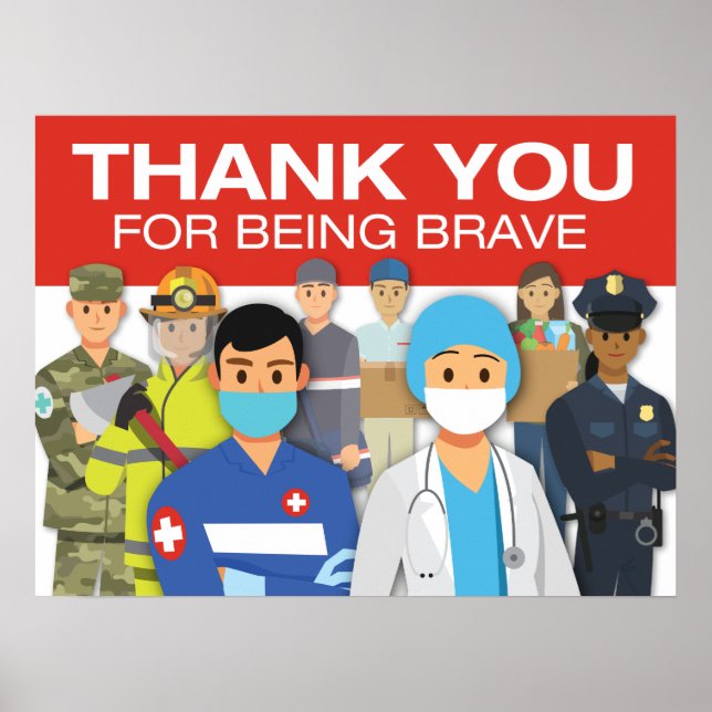 POSTER THANK YOU FOR BEING BRAVE 18x24 (Devant)