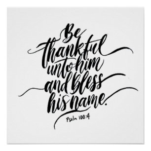 Poster Thanksgiving Day Bible Verse : Psaume 100:04
