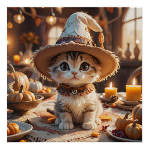 Poster Thanksgiving Kitten