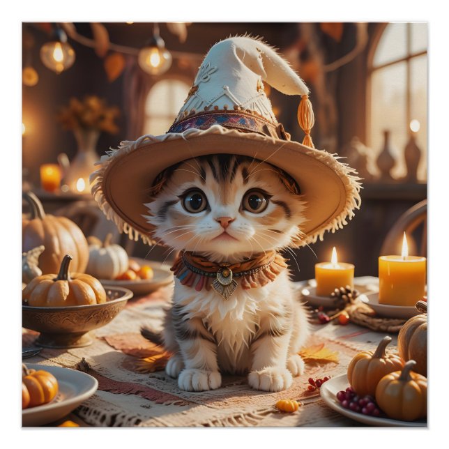 Poster Thanksgiving Kitten (Devant)