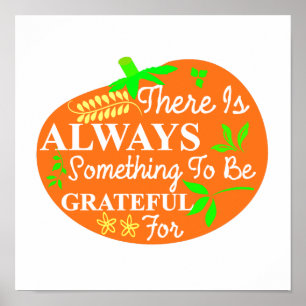 Poster Thanksgiving Toujours Gratuit Typographie Citrouil
