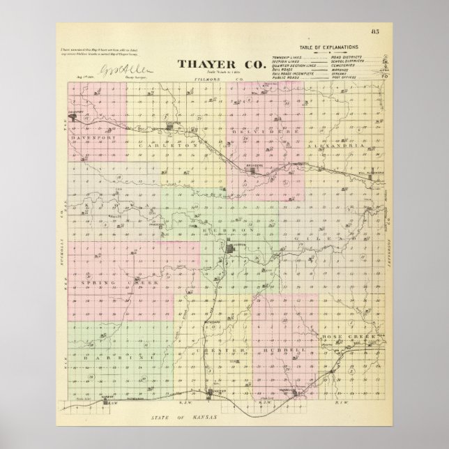 Poster Thayer County, Nebraska (Devant)