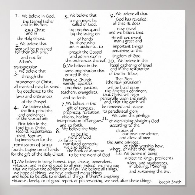 Poster The Articles of Faith (Devant)