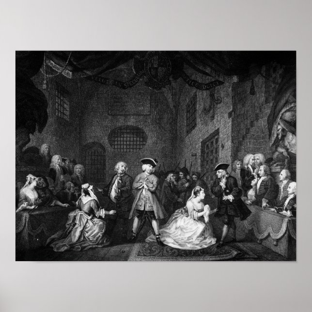 Poster The Beggar's Opera, Scene III, Act XI, c.1728 (Devant)