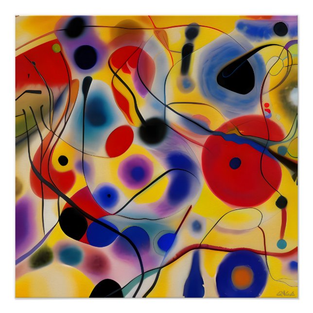 Poster The Blue 10 Abstract Meets Red 6 (Devant)