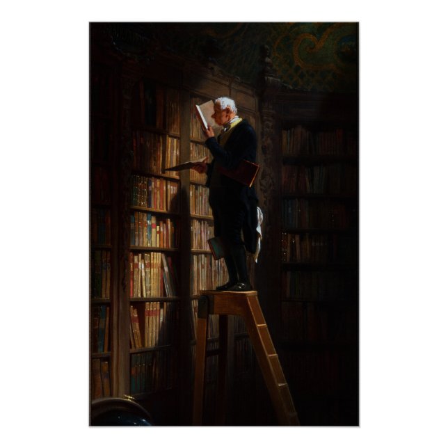 Poster The Bookworm by Carl Spitzweibrücken (Devant)