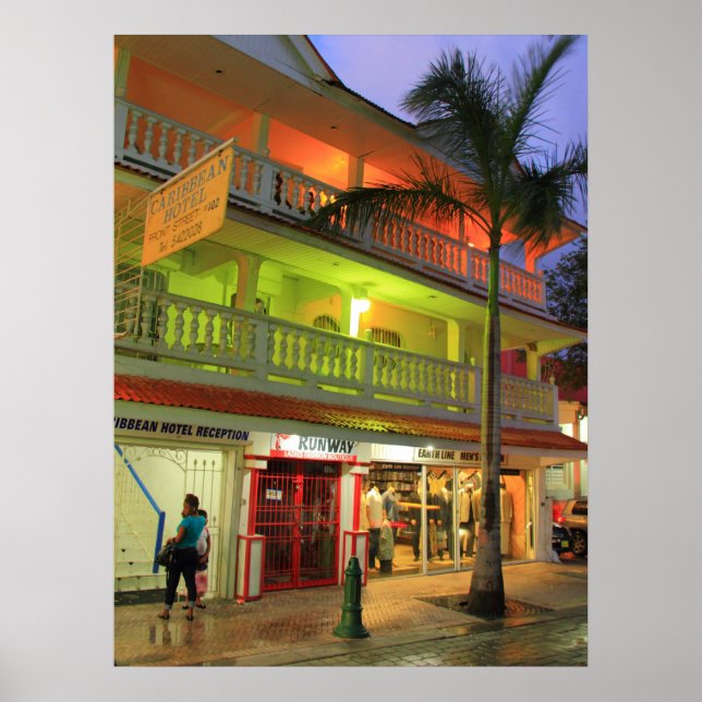 Poster The Caribbean Hotel, Philipsburg, St. Martin (Devant)