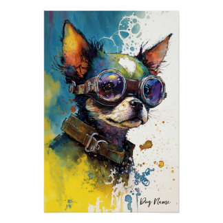 Poster The Chihuahua Dog With Sunglasses - Composition002