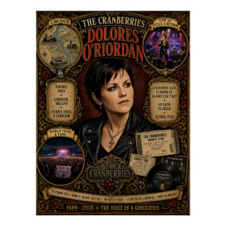 Poster The Cranberries Dolores O'Riordan œuvre d'art mura
