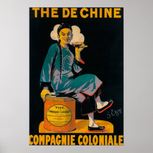 Poster The De Chine, Colonial Company Promotional Poste